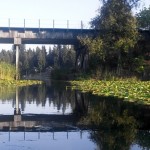 Railroad bridge over Pattison Lake