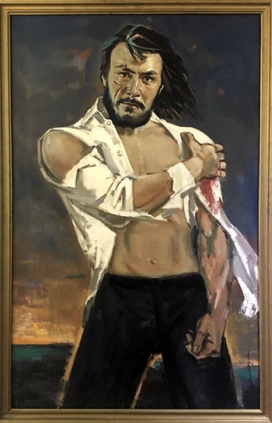 Jamsranjav.L The "Arthur" of the "Ovod" drama, oil on canvas 1999, by N. Orkhon 
