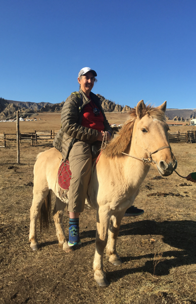 Me, on a diminutive Mongolian horse