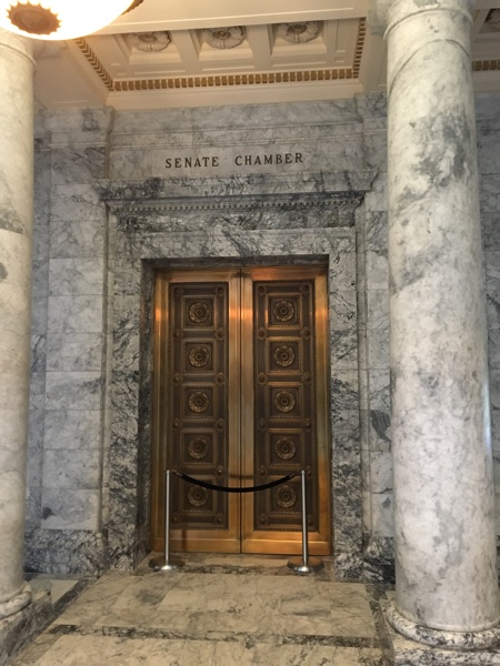 Closed senate chamber doors