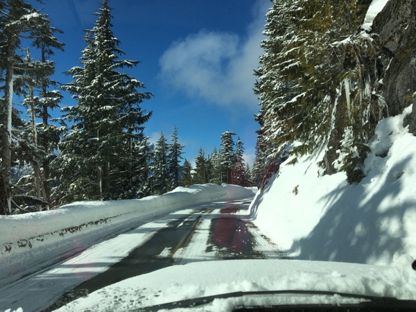 Driving down the mountain