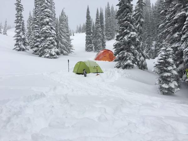 Tents in the snow